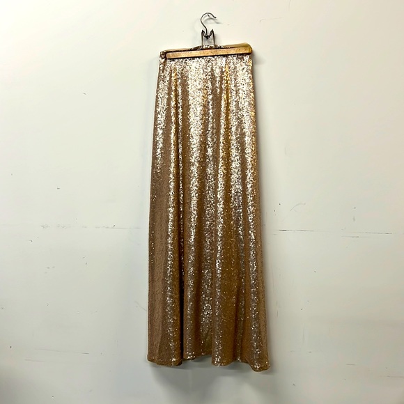Fabulous long skirt champagne sequined full length size small - Picture 2 of 7